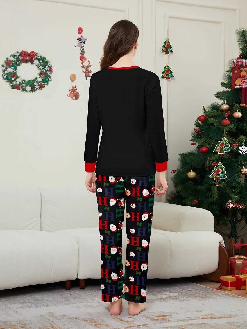 Christmas matching family pajamas Santa Claus cartoon Pjs adult childrens clothing set baby jumpsuit+dog suit W241008