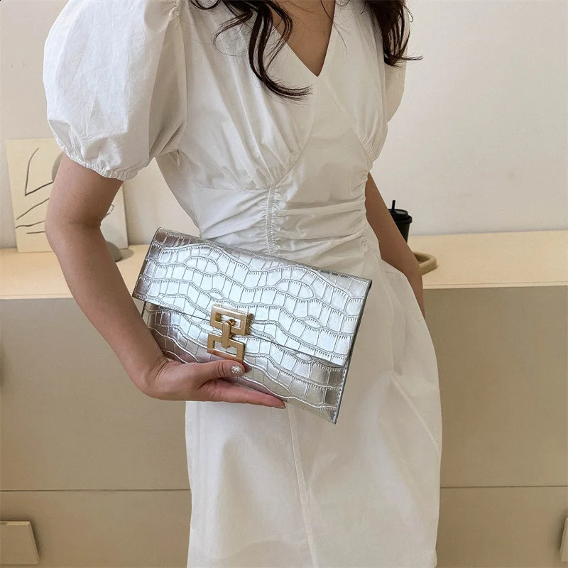 Evening Cluthes Bags For Women Silver Envelope Bags Fashion Leather PU Clutch Wallet Wedding Party Cover Prom Purse 240924