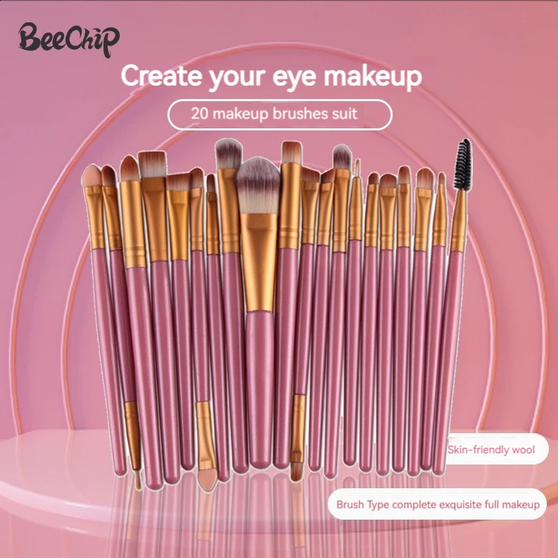 20 piece makeup brush set eye shadow brush set basic brush beauty tools super soft artificial fiber complete set 241008