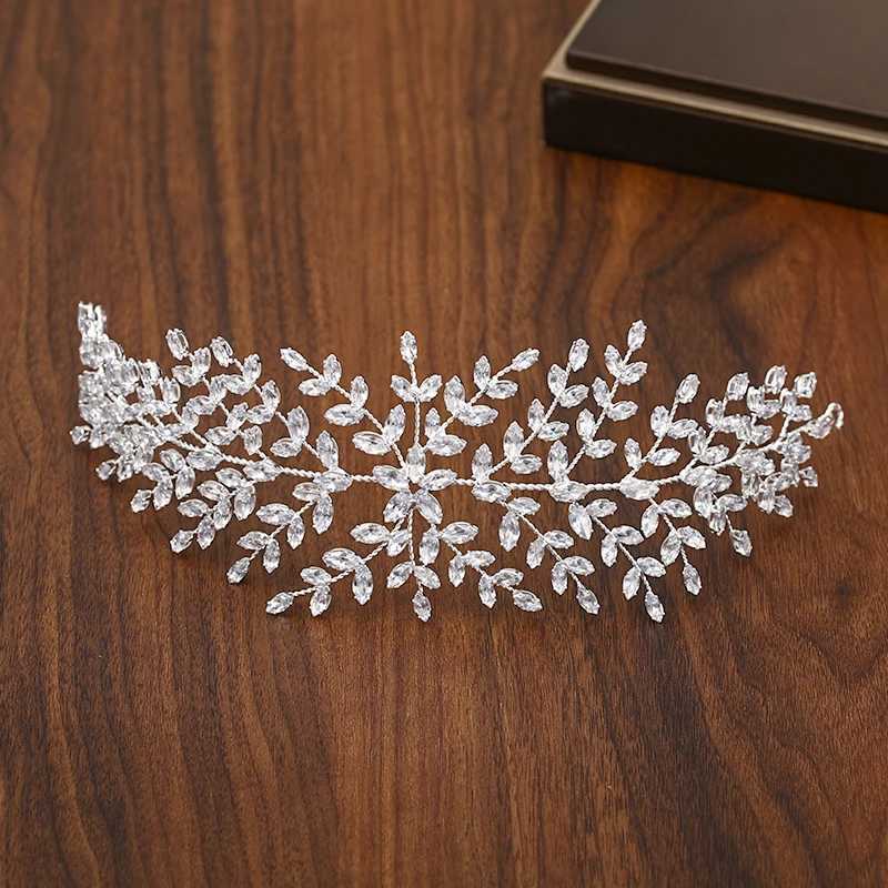 Fashionable bride hair decoration silver wedding zircon Tiaras womens headband wedding hair accessories jewelry crown headwear W241007