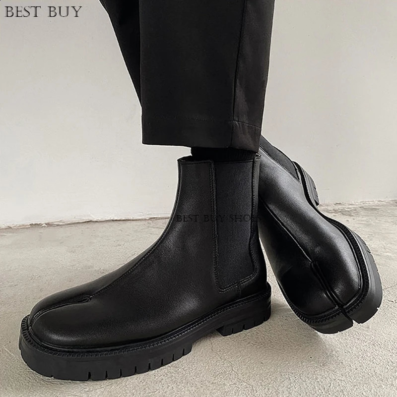 Split toe Mens Black Ankle Boots Autumn women Winter Outdoor Comfortable High Top Men Casual Tabi Shoes with Classic 240924 4