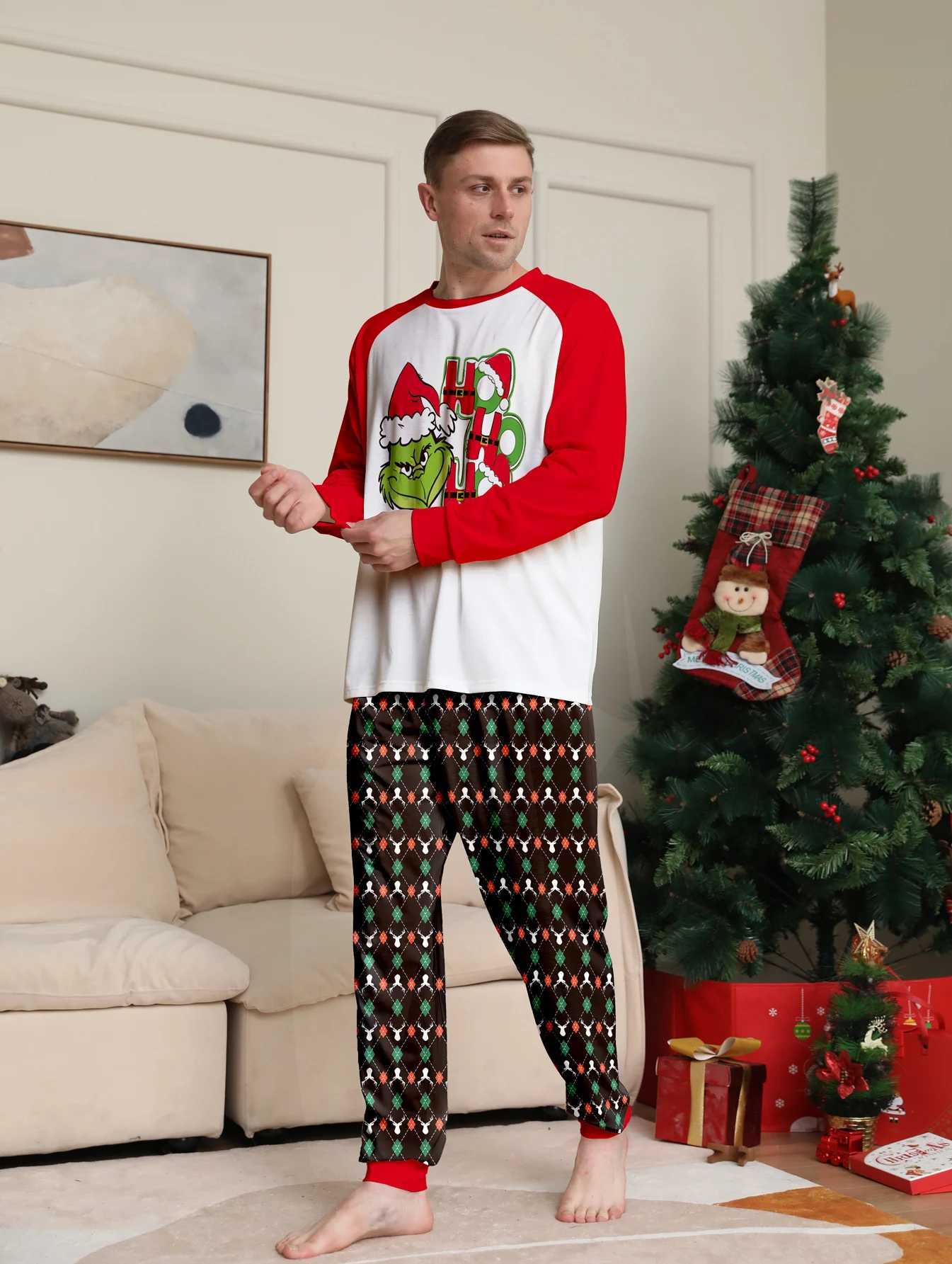 Mom Dad Child 2-piece Sleepwear Set Baby Casual Loose Sleepwear Christmas Family Appearance Sleepwear Family Matching Set W2410083