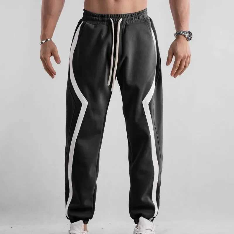 Black Man Sports Pants Tights Sweatpants for Men Striped Trousers Autumn and Winter Slim Skinny Harem Big Size Long EssentialX241008