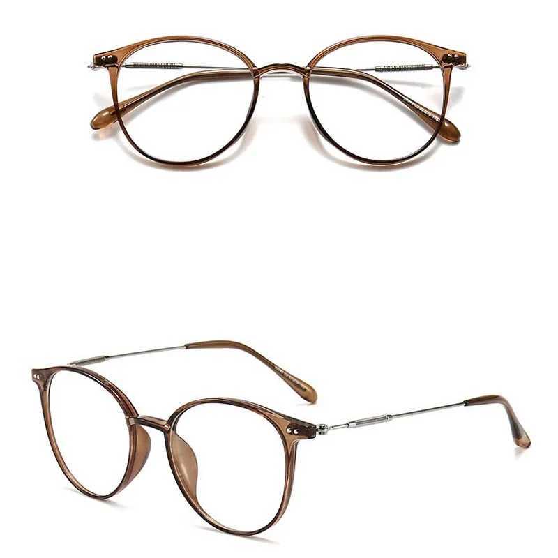 Round Cat Eye Glasses Frame Myopia Women Prescription Eyeglasses Anti-blue Light Ultra-light TR90 Fashion Eyewears Office LadyX241008