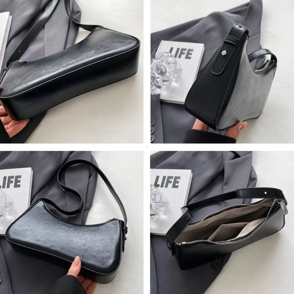 Small Cute Underarm Shoulder Bags For 2024 Trend Design Leather Handbags And Purses Y2k Sier Red Hand Women Bag