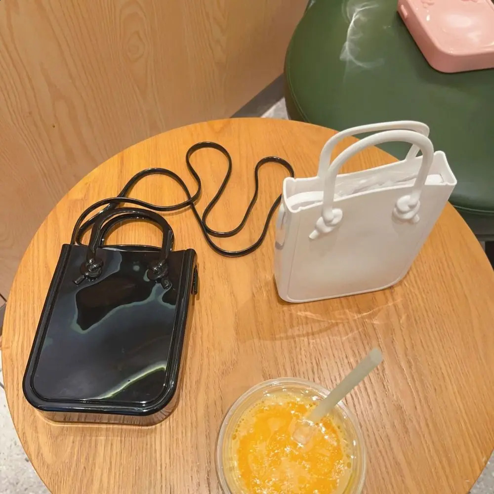 PVC Jelly Bag Macaron Colored Handbag Womens Cross Body Mini Tranel Phone 241008