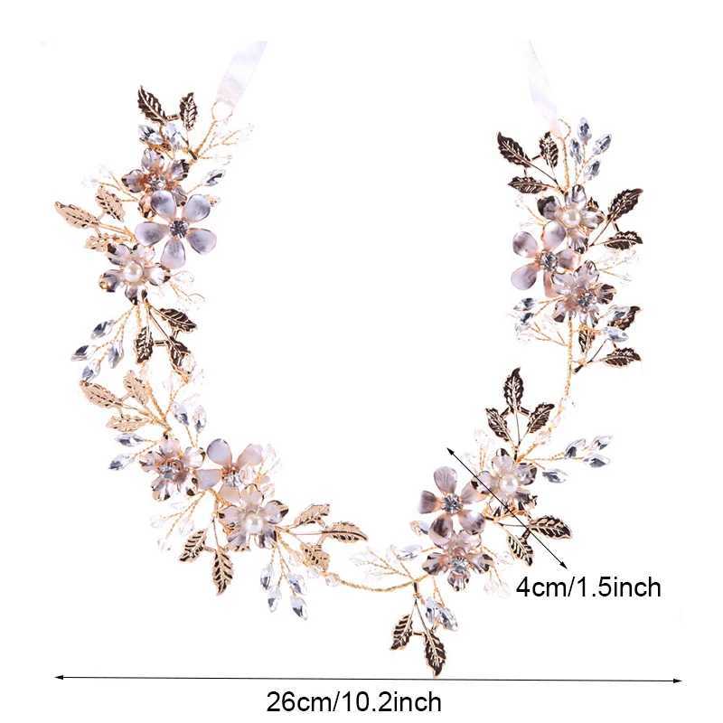 1 piece of bridal jewelry leaf headband gold headband wedding accessories hair strap W241007