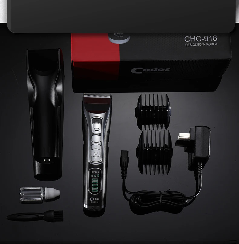 CHC918 Professional Hair Clipper for Men with Horizontal Charger Trimmer Machine Cordless Cutting 240911