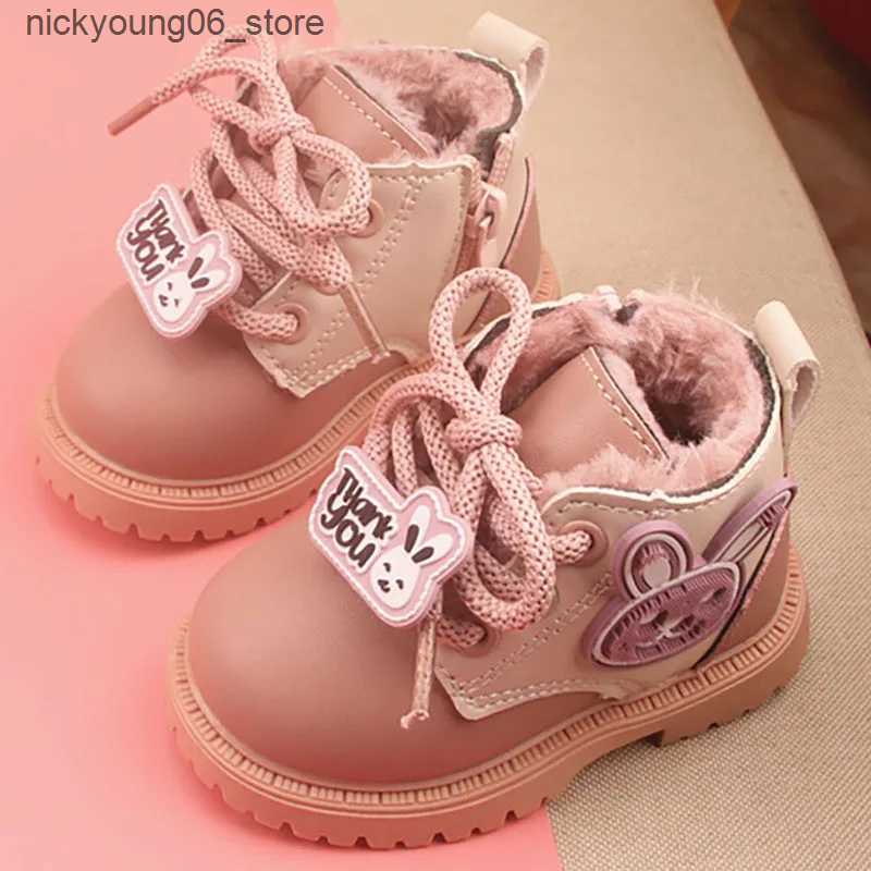 Boots Winter Plush Boots For Little Girls Thick Warm Faux Fur Snow Boots For Kids Soft-soled Ergonomics Baby Girls Toddler Shoes L240910