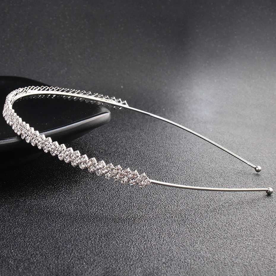 Fashionable rhinestone bridal headpiece silver crystal wedding hair accessories womens birthday party rhinestone crown W241007
