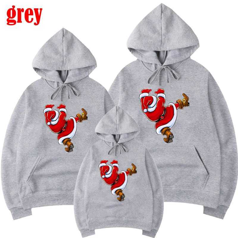 Fashionable Santa Claus Climbing Wall Printed Red Hoodie Sports Hoodie Sweater Autumn Winter Fun Shirt Family Matching Set W241008