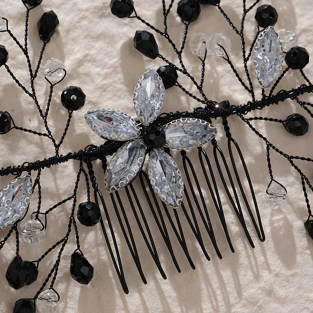 Black Style Bridal Hair Comb Black Series Wedding Hair Accessories Fashion Holiday Halloween Party Gifts W241007