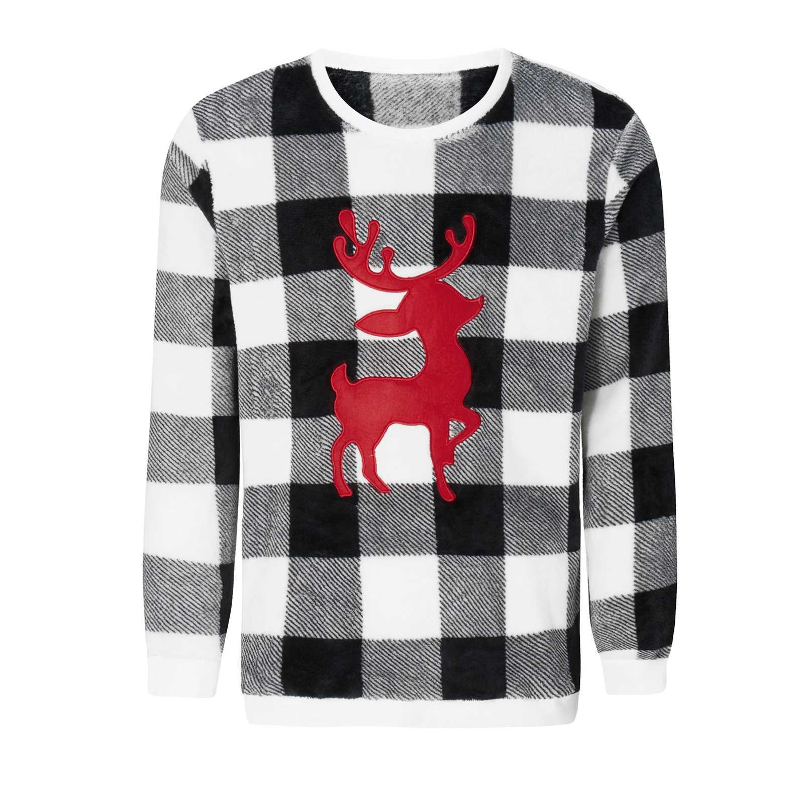 Matching knitted sweater for autumn and winter 2024 suitable for families Christmas boys long sleeved warm knit Christmas look casual top W241008