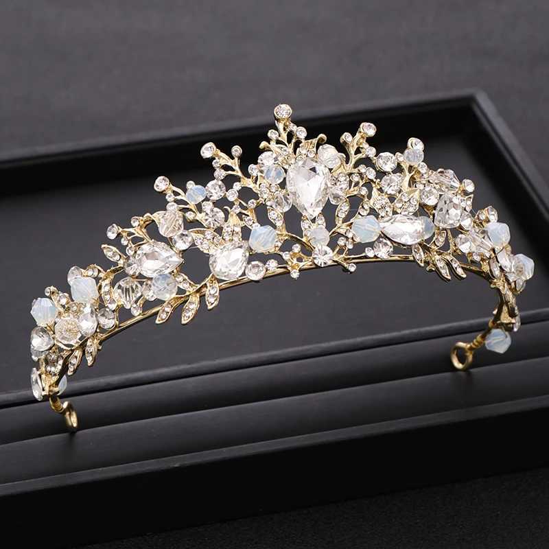Fashionable handmade pearl crystal wedding crown Terra princess headwear bridal hair accessories wedding hair jewelry W241007