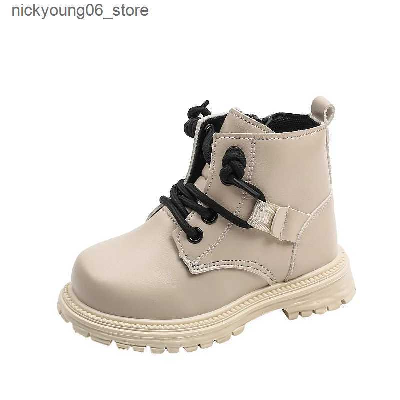 Boots Childrens Autumn Boots Thick Bottom Versatile Girls School Platform Ankle Boots Non-slip Kids Boys Black Short Boots Non-slip L240910