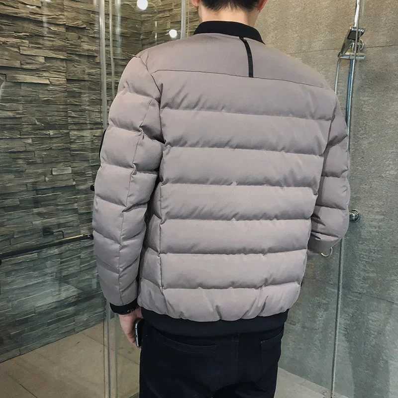 Winter Cotton Coat Solid Color Cotton Jacket Casual Mens Stand-up Collar Pocket Warm Down Jacket Ant Wrinkle FabricXJ241008