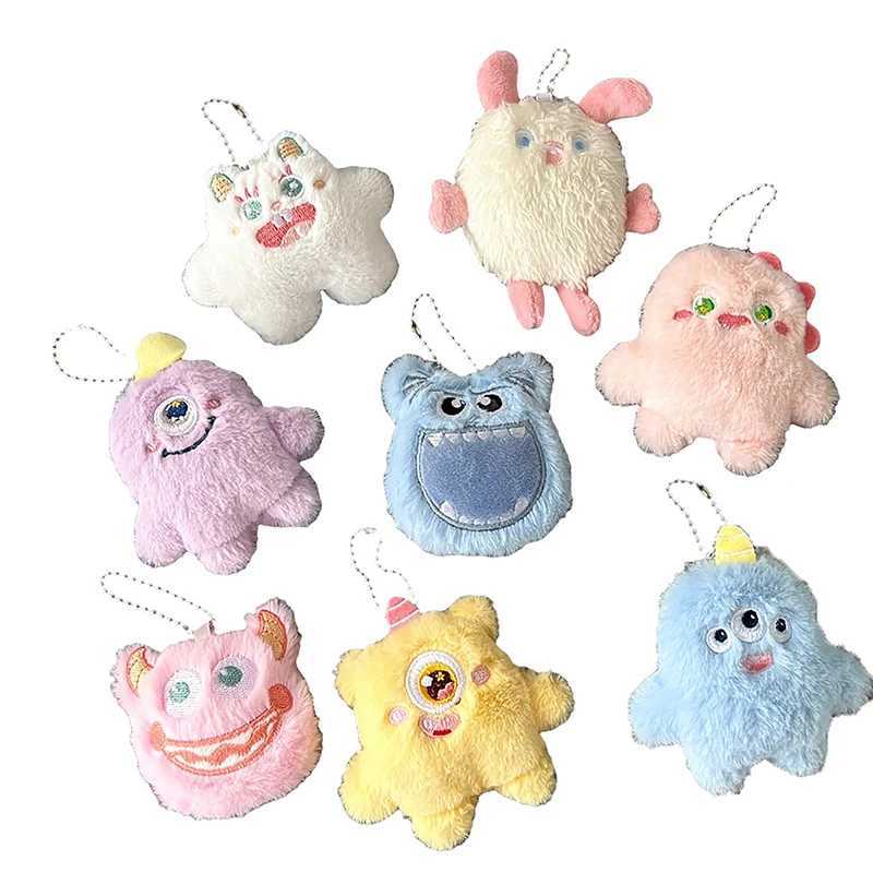Stuffed animal plush keychain creative cartoon super cute doll little monster girl fun toy pendant bag pendant keychain giftXJ250409