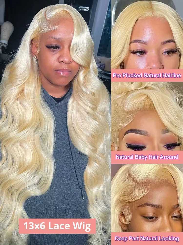 30 36 40 Inch 613 Honey Blonde Body Wave 250% Density 13x6 HD Lace Front Human Hair Wigs 13x4 HD Lace Frontal Wig for WomenXJ241008