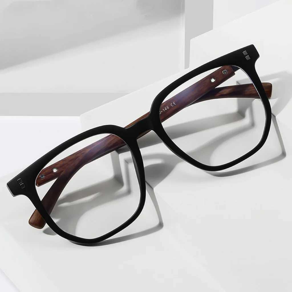 Reading Glasses Men Unisex Wood Grain Metal Frame Myopia Glasses Myopia Glass Women Eye GlassesX241008