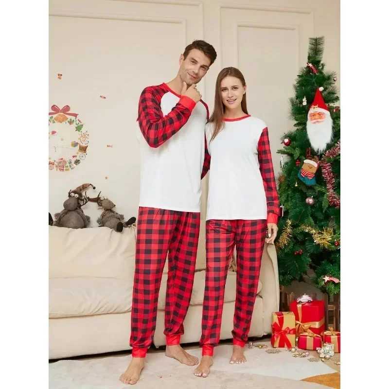 2024 New Matching Christmas Pajama Set Suitable for Family Adult and Childrens Clothing Front Blank Support DIY 2-piece Pajamas Christmas Appearance P