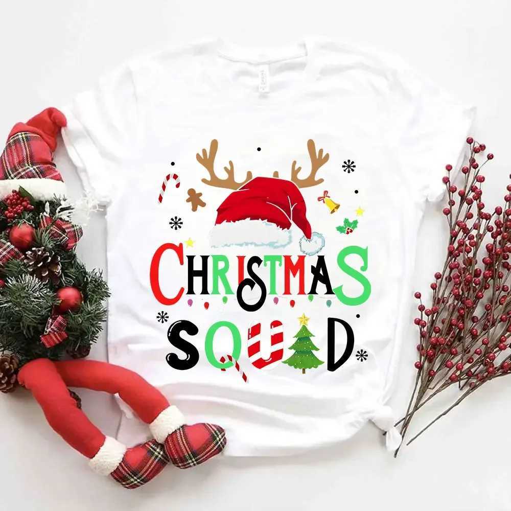 Family Christmas 2024 Team T-shirt Competition Santa Claus Reindeer Team Neutral T-shirt Christmas Crew Womens T-shirt W241008
