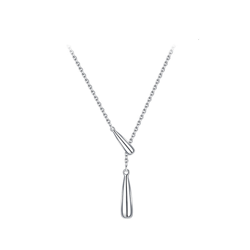 Sier plated water droplet collarbone chain niche design light high-end necklace for women 2024 new item