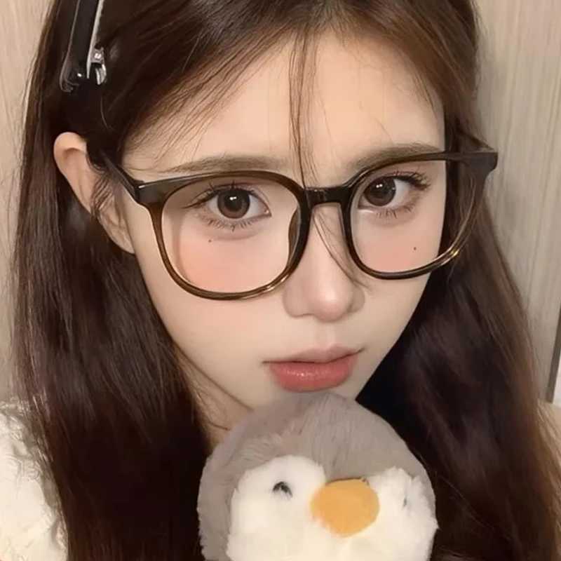 Retro Big Square Computer Work Glasses Frame Women Men Anti Blue Light Oval Eyewear Blocking Glasses Optical Spectacle EyeglassX241008