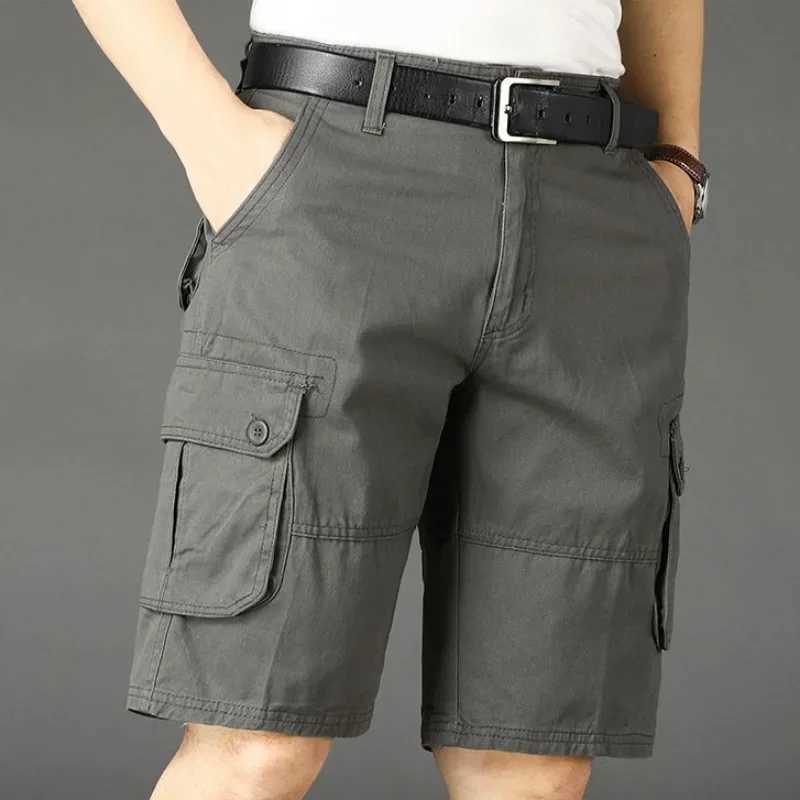 Bermuda mens combat khaki mens cargo shorts semi new retro Jorts design wide Khmer casualW240713