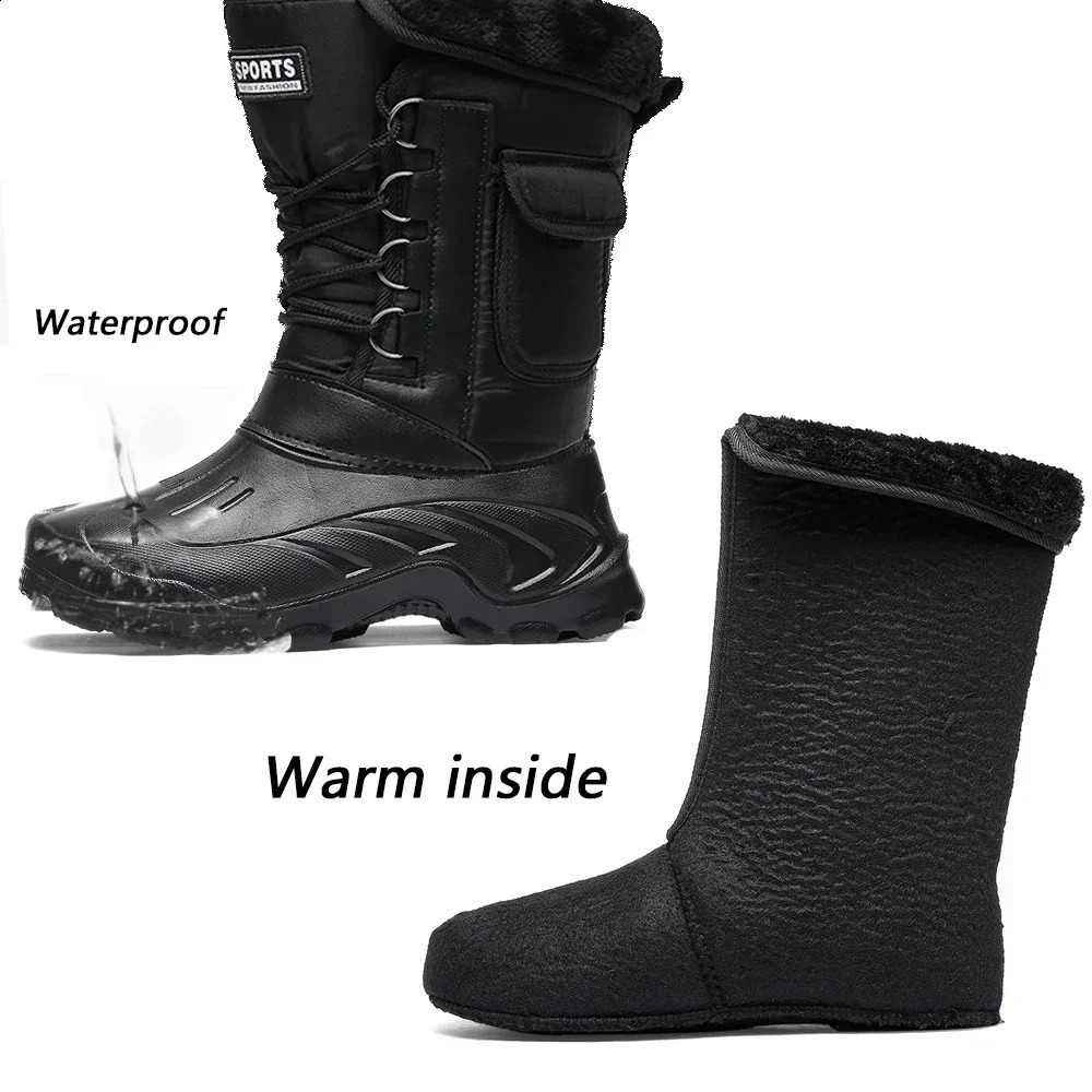 Winter Boots for Men 2024 Male Boots Waterproof Shoes for Men Outdoor Activities Fishing Shoes Snow Working 240926
