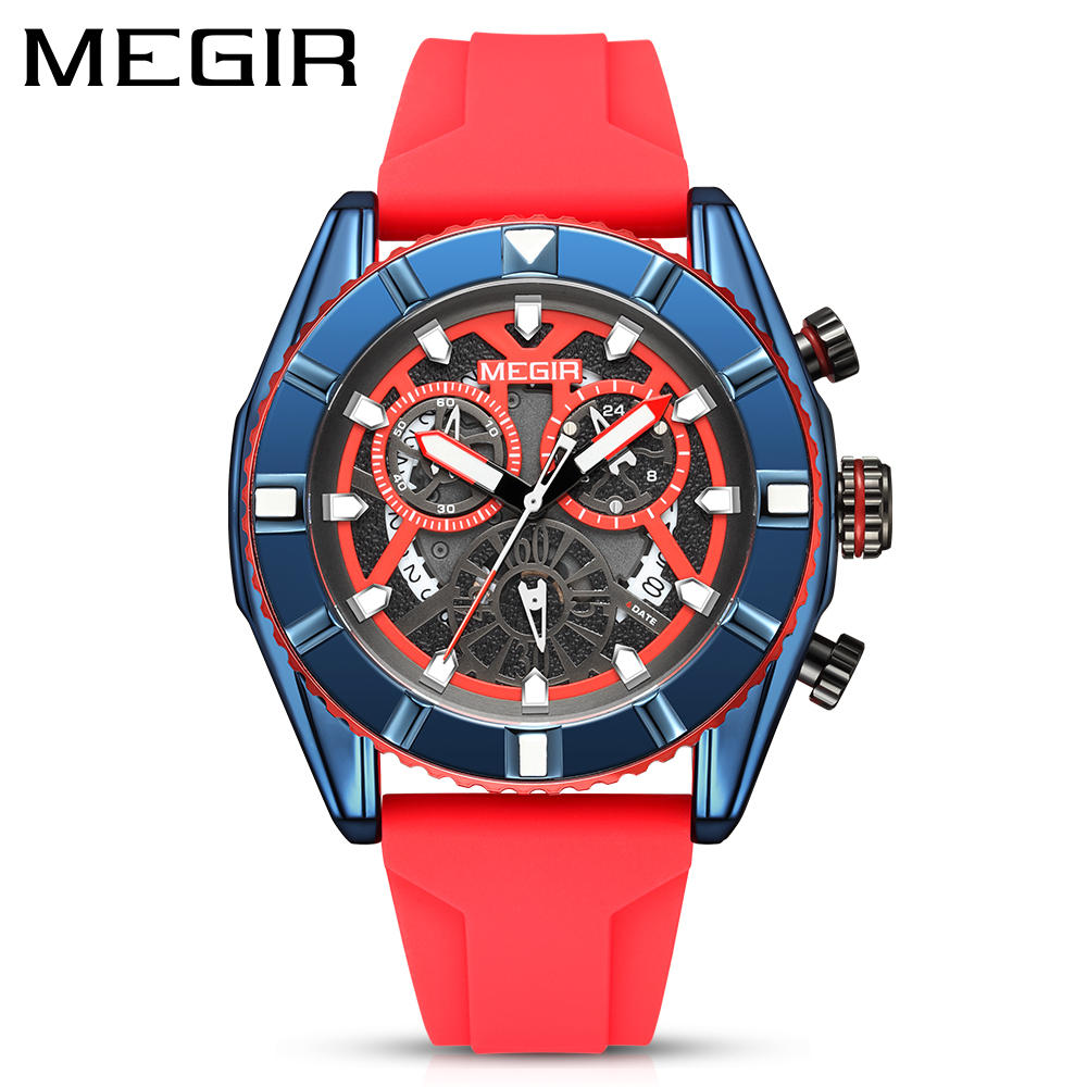 MEGIR Men's Watch Brand Luxury Sports Watch Quartz Clock Waterproof Night Light Timer Men's Watch Reloj Hombre 2209