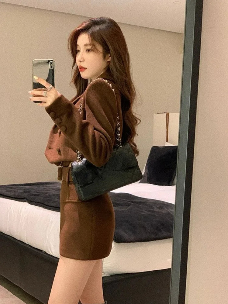 2024 Summer Warm Short Coat Slim Sexy Vest Bodycon Y2k Mini Skirt Korean Fashion 3 Piece Set Elegant Clothing Woman Chic 241007