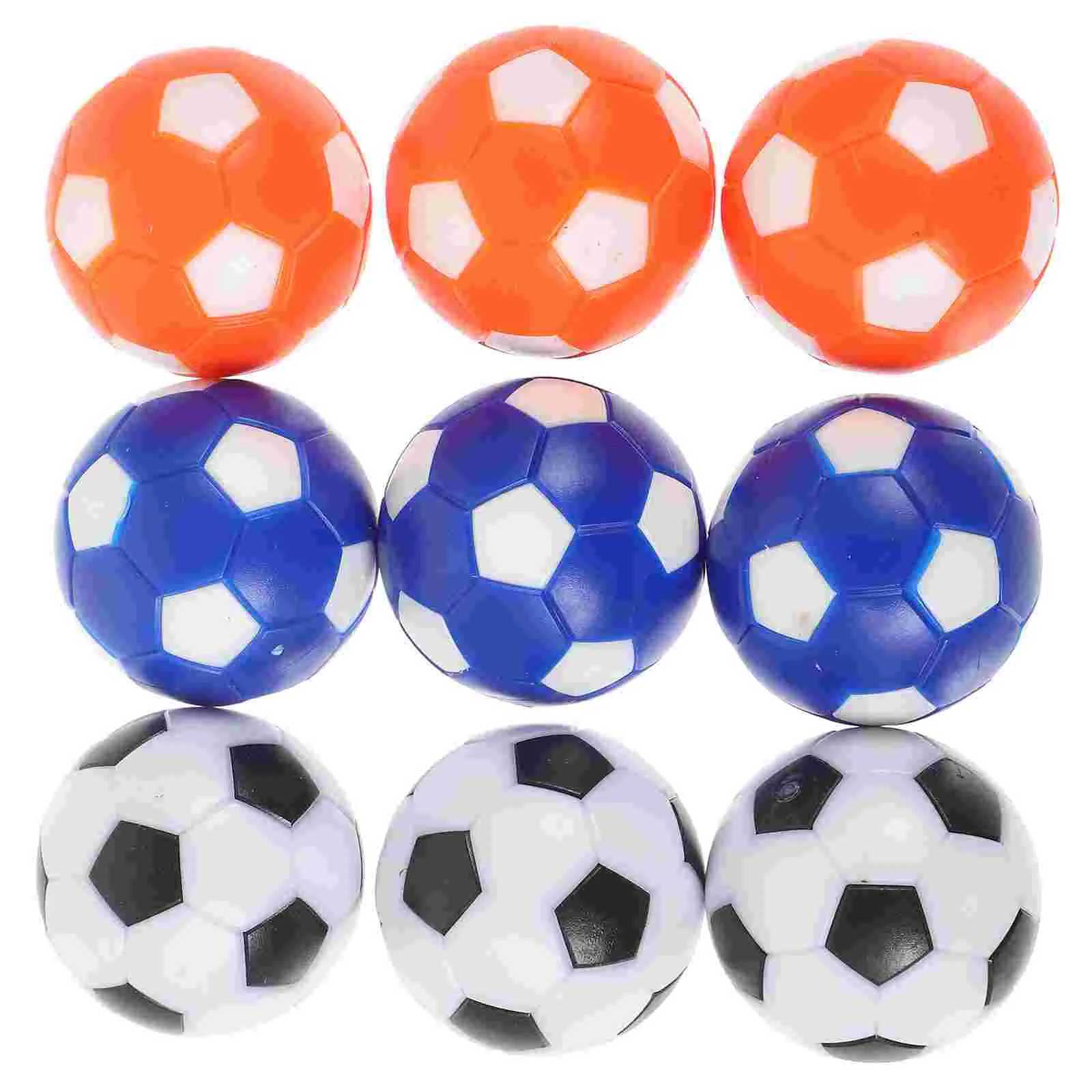 9 pieces of childrens mini label soccer machine Accordies 28mm color model Foosball game supplies Adult desktop soccer ballW241008