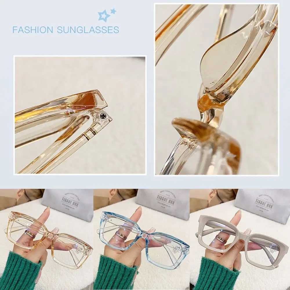 Large Frame Oversized Square Glasses Ins Flat Light Glasses Myopia Glasses Anti Blue Light Glasses Transparent EyeglassesX241008