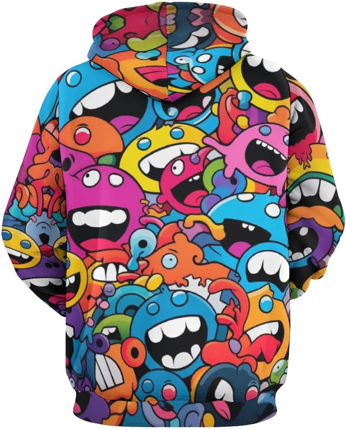 Hoodie for Mens Womens Unisex Colorful Smiling Face Hoodie Hippy Funny GraffitiGraphic Hoodies sweatshirt comfort
