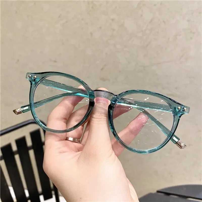 Unisex Fashion Vintage Round Glasses Women Men Anti Blue Light Eyeglasses FrameX241008