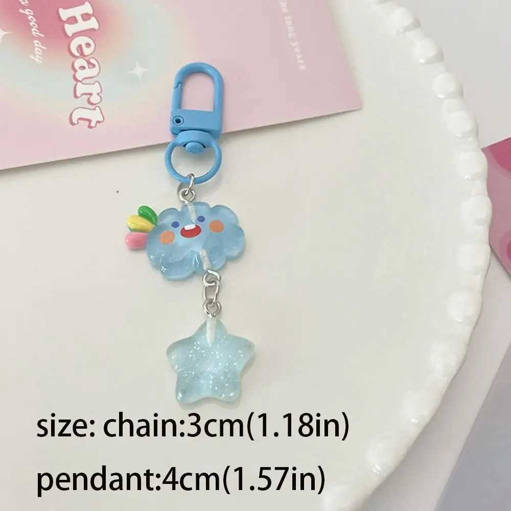 Fine Flicker Starry Clouds Keychain Creativity Korean Style Star Bag Accessories Key Ring Birthday GiftX241008