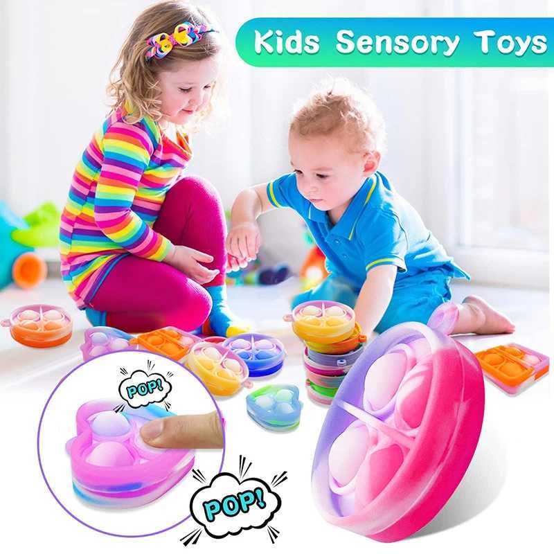 20PCS Mini Pop Fidget Keychain Stress Relief Toys for Kids Birthday Party Favors Classroom Prizes Goodie Bag Fillers Pinata GiftX241008