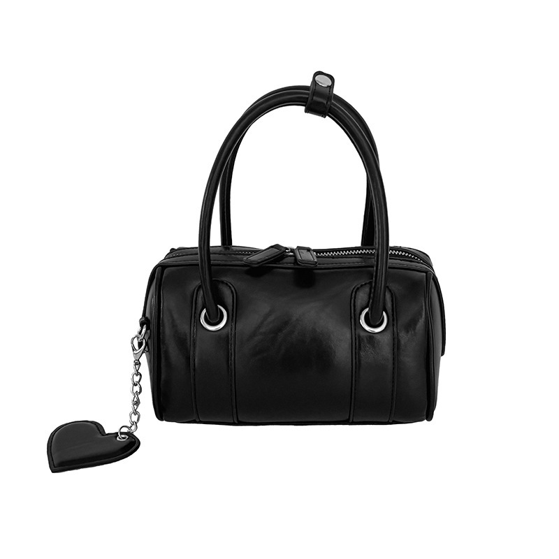 2024 new Korean version summer personalized women's crossbody high-end feeling heart pendant commuting hand-held bowling bag