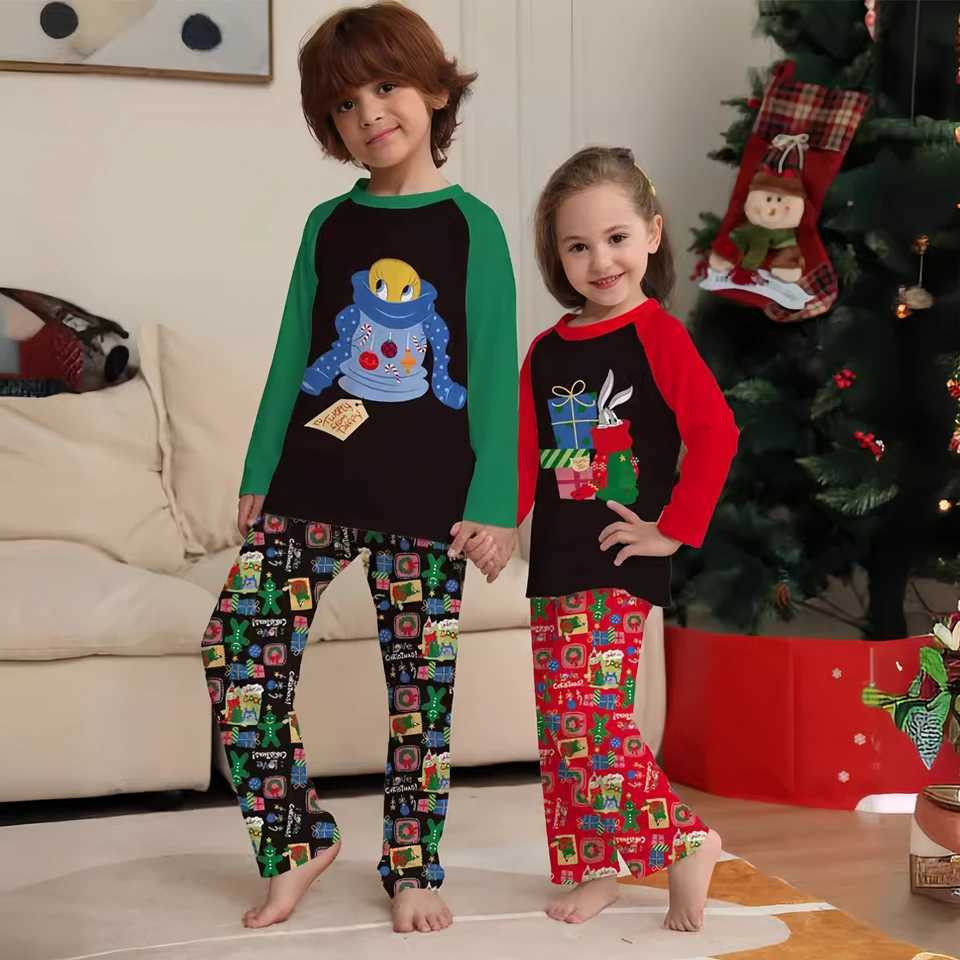 2024 Cartoon Anime Printed Christmas Pajamas Suitable for the Whole Family Cotton Pajamas Baby Children Boys and Girls Casual Clothes W241008
