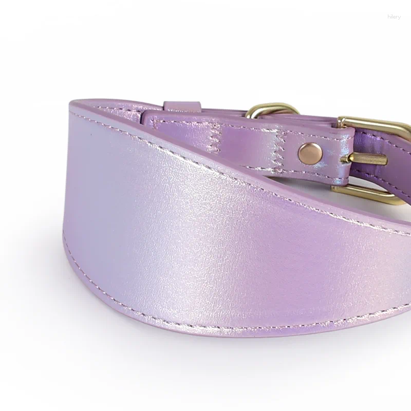 Dog Collars Fluorescent Color Pet Collar Comfortable Widened Soft Leather Reflective Adjustable Waterproof