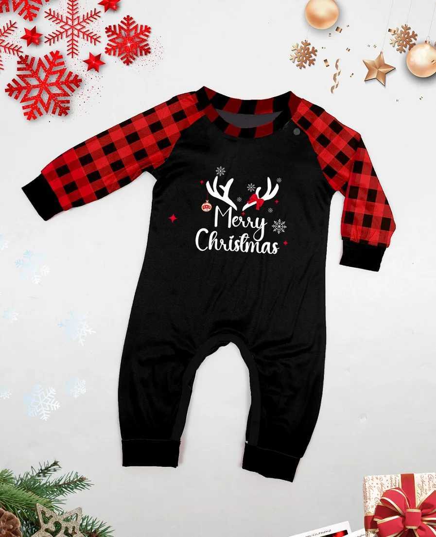 Christmas Family Matching Pajama Set Arrives in 2025 Deer Christmas Happy Printing Adult Childrens Pjs Top Baby jumpsuit Dog suit W241008