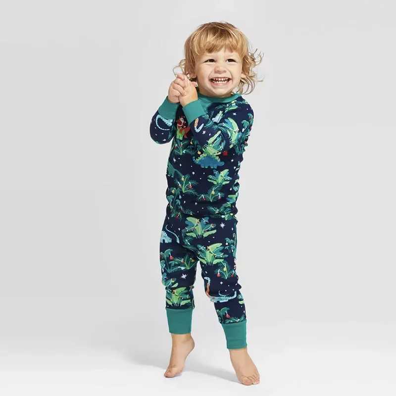 Christmas Family Pajama Set Dinosaur Pattern Parent Child Matching Set Baby Dog jumpsuit Pjs Soft Pajama Christmas Appearance Pajama W241008