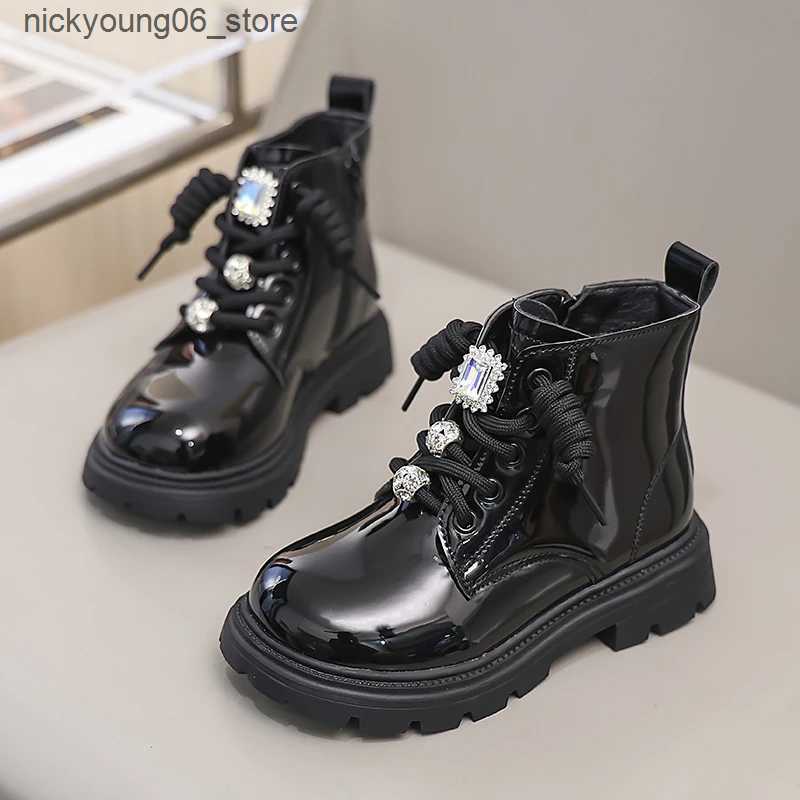 Boots Black Girls Boots Winter Children Shoes 4 To 12 Years New Fashion Non-slip Luxury Kids Waterproof Cute Ankle Boots for Girls L240910