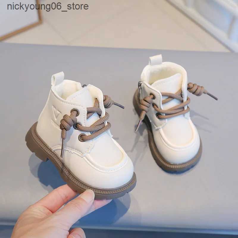 Boots Winter Kids Shoes Fashion Children Snow Boots Plus Velvet Warm Toddler Baby Boot Boys Girls Outdoor Non-slip Casual Cotton Shoes L240910