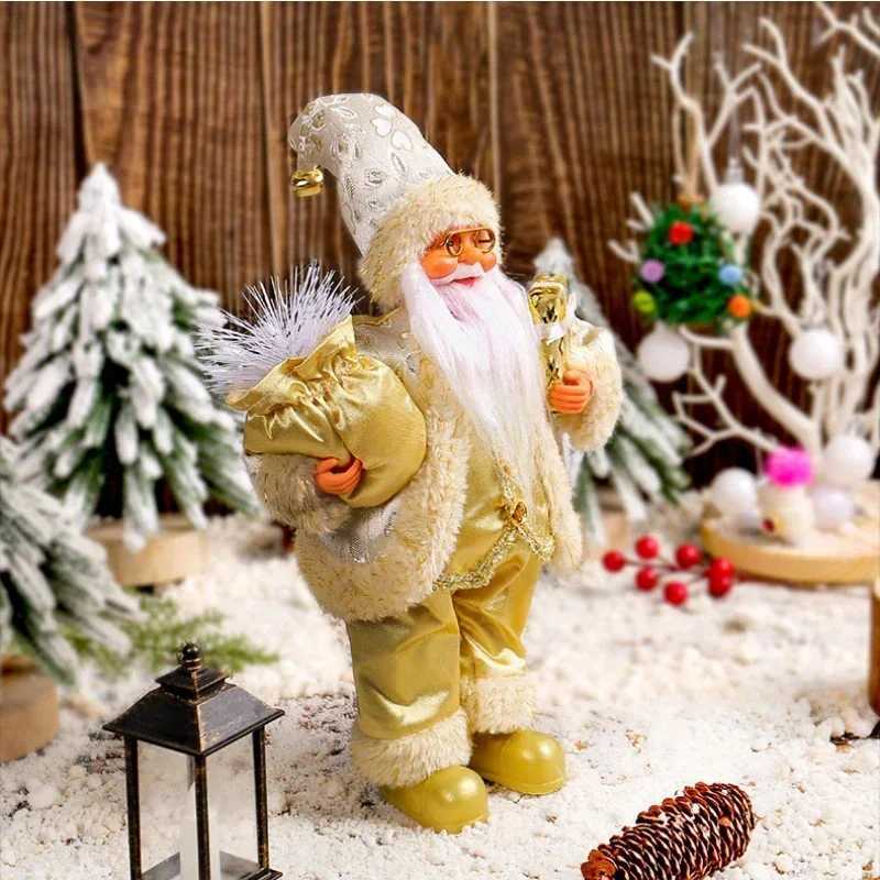2024 Home Santa Claus Plush Doll Window Supplies 30cm Standing Fairy Garden Gift Christmas Decoration W241008