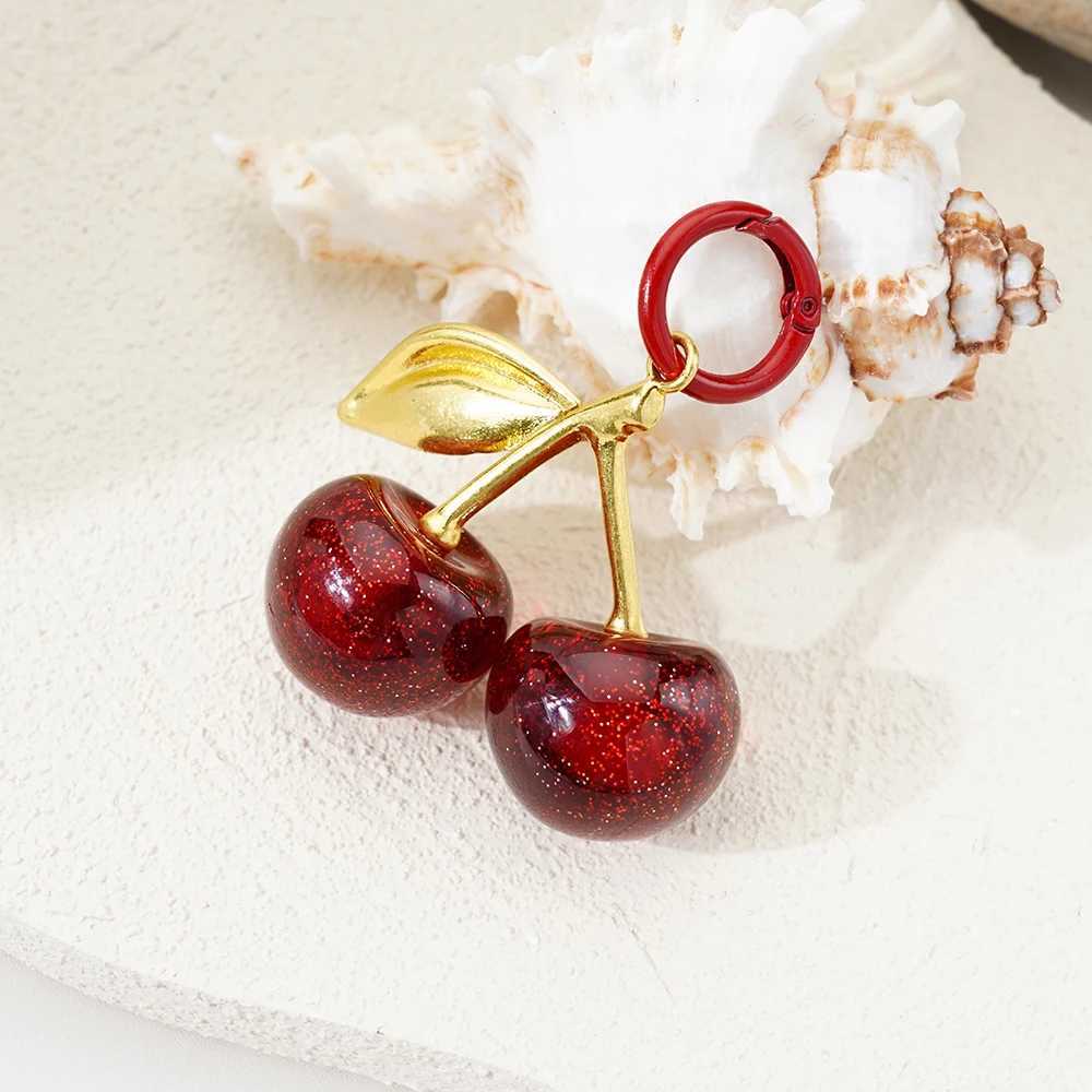 Red Cherry Keychain Jewelry Bag Accessories Summer Fruits Cherries Pendant Keyring For Women Gift DropshippingX241008