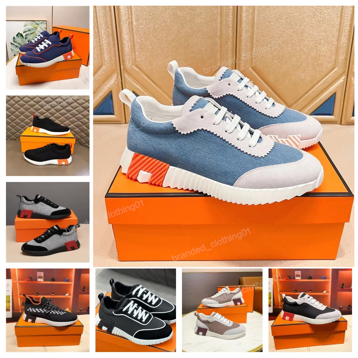 Bouncing Sneakers Designer Suede Casual Shoes Trainers Breathable Mesh Running Shoe Men Bounce Sneaker Women Sneaker Non-Slip Rubber Sole Flat Trainer H Word 439