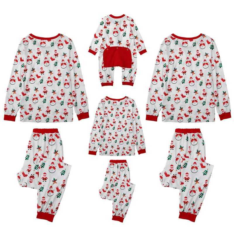 Merry Christmas Family Matching Set Cartoon Printed Cute Soft Pajamas for Parents and Children 2-piece Baby Combo Warm Pajama Set W241008