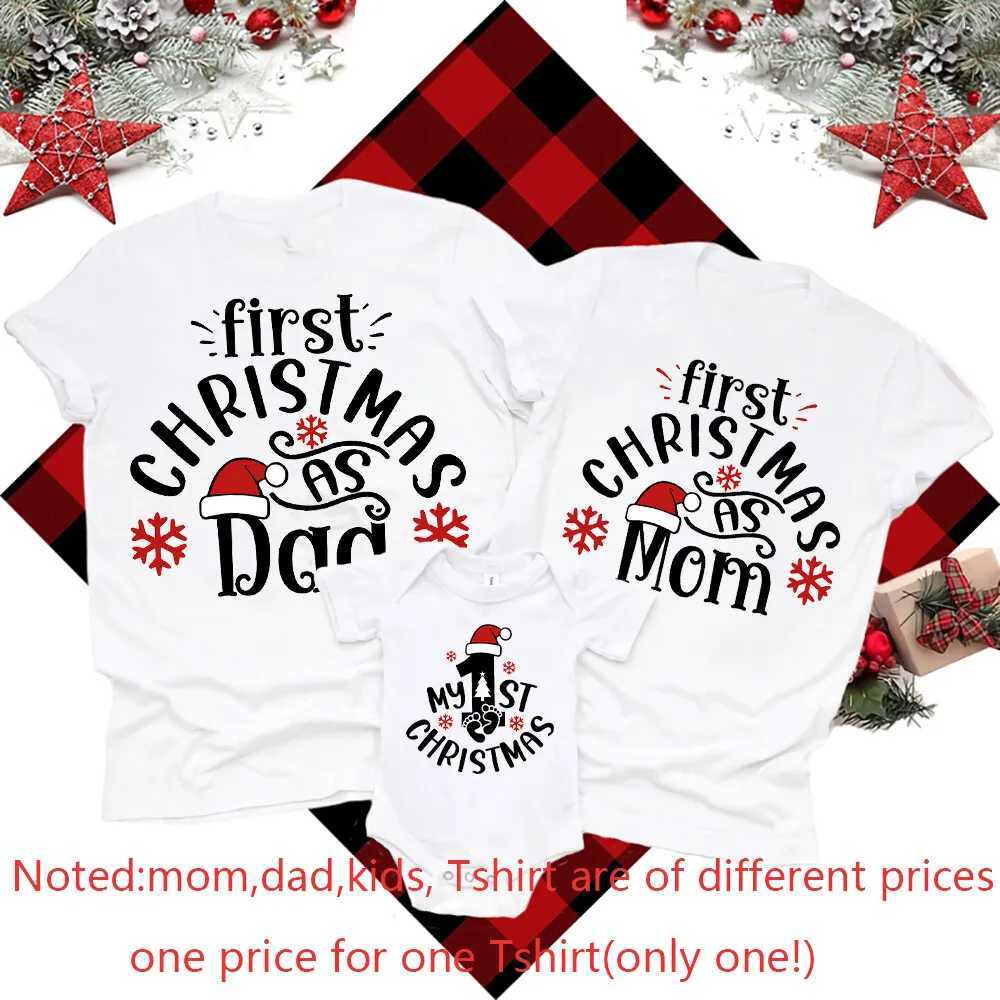 Family Christmas Matching Set 1 Christmas Printing Mom and Dad Shirts Baby Hoodies Family Clothing Christmas Party Family Gift Shirts W241008