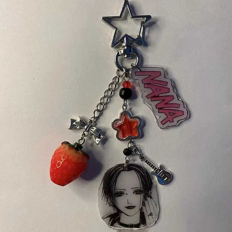 Handmade NANA Inspired Keychain Strawberry Lolita Bow KeychainX241008